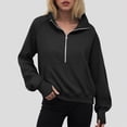 thumbnail image 2 of Godom Womens Sweatshirt Cropped Fleece Sweatshirts 2025 Fall Fashion Quarter Zip Pullover Long Sleeve Tops Winter Clothes, 2 of 6