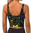 thumbnail image 3 of Lsque Game Play Printed Women'S Sports Bra, Compression, Moisture Wicking, High-Impact Sports Bra For Women,Supportive sports bra-Large, 3 of 9