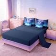 thumbnail image 4 of Manfei Magical Ocean Dolphin Bedding Comforter Set for Kids Boys and Girls, Romantic Coastal Print Full Bedding Set, Navy Reversible 7 Pieces, 4 of 6