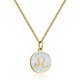 thumbnail image 1 of Tendencia 12 Signos del zodiaco Colgantes Efecto Fondo Joyas para eventos Oro con cadenas de concha de mármol Cadena de eslabones Collares de moda Sincero Hogar, 1 of 5