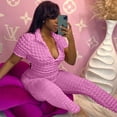 thumbnail image 2 of Mono sexy de una pieza rosa, elegante traje de lujo, ropa ajustada para verano y primavera 2023, mono de club para mujer, mono de juego, 2 of 4