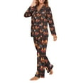 thumbnail image 3 of FOR U DESIGNS Vintage Rooster Pajamas Sets for Women 2 Piece Size XS Pants Button Up Sleepwear Long Sleeve V-neck Tops for Womens Nightwear Sets Button Front, 3 of 7