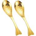 thumbnail image 1 of 2pcs Cartoon Fish Spoon Home Spoon Pudding Spoon Serving Spoons Stainless Steel Small Kids Dinnerware, 1 of 4