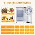 thumbnail image 5 of 3.2 cu ft Mini Fridge with Freezer Compartment, Small Single Door Refrigerator Adjustable Thermostat, Energy Saving Compact Fridge for Office Dorm Bedroom, Black, 5 of 7