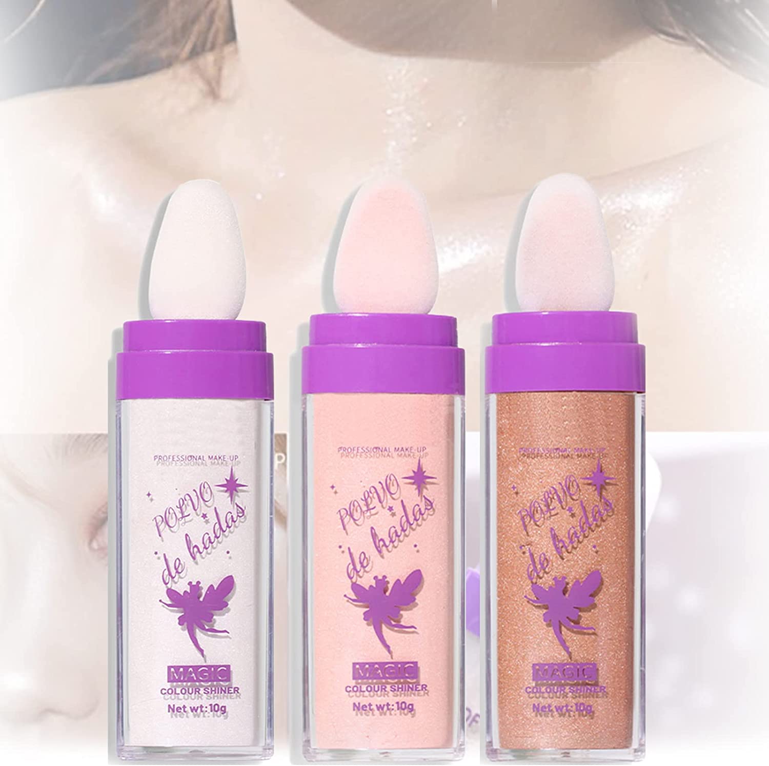 Polvo De Hadas Highlighter Powder Stick Makeup Fairy Highlight Patting