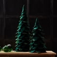 thumbnail image 3 of Melrose Beaded Leaf Pine Christmas Tree Tabletop Decor - 25.5" - Green - Set of 2, 3 of 3