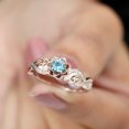 thumbnail image 3 of Rosec Jewels Floral Inspired London Blue Topaz Ring with Diamond for Women - AAA Quality, 14K Rose Gold, US 3.50, 3 of 7