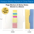 thumbnail image 5 of Excello Global Products Sticky Pad Note Pad Set: Includes 2 Sticky Note Pads and 5 Colorful Index Tabs, Flag, Page Markers and a Printed Ruler with Foldable Storage Case - EGP-HD-0048, 5 of 5