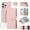 Pink, variant on ELEHOLD Case for iPhone 11 Pro Max, Crossbody Wallet Phone Case with Zipper Card Holder, Detachable Strap Folio PU Leather Cover with Stand,Beige
