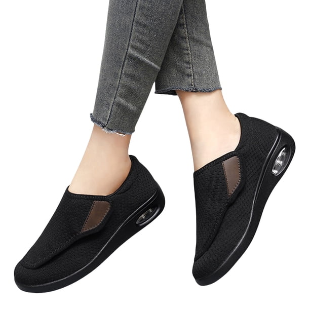 Deporte Con Cojín Aire Zapatos Anchos para Mujeres Diabéticas Pies Hinchados