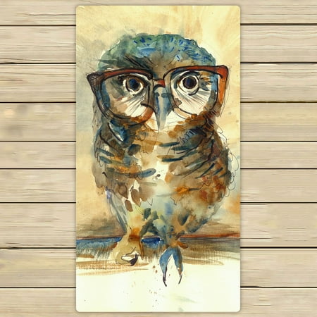 Owl Bath Towels PHFZK Bird Animal Towel, Colorful Owl Art Night Owl Hand Towel Bath Bathroom Shower Towels Beach Towel 30x56 inches ()