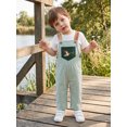 thumbnail image 4 of RUINIXCW Toddler Baby Boy Striped Jumpsuits Embroidery Sleeveless Overall Pants, 4 of 8