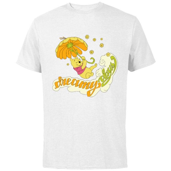 Disney Winnie the Pooh Bear Dreamy Days - Short Sleeve Cotton T-Shirt for Adults - Customized-White