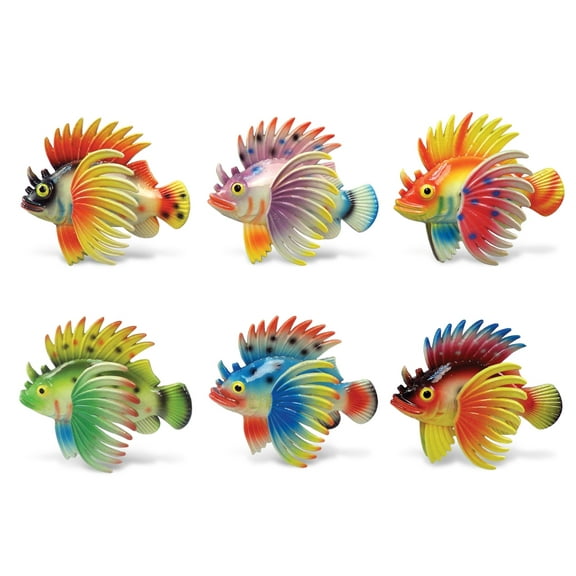 CoTa Global Exotic Lionfish Refrigerator Bobble Magnets Set of 6 - Assorted Color Fun Cute Sea Life Animal Bobble Head Magnets For Kitchen Fridge, Home Decor, Cool Office & Decorative Novelty - 6 Pack