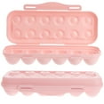 thumbnail image 1 of 2Pcs 12 Grids Refrigerator Shatterproof Egg Box Egg Storage Box Duck Egg Tray Box(Pink), 1 of 8