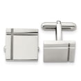 thumbnail image 2 of Auriga Fine Jewelry Stainless Steel Polished Square Cufflinks for Men, 2 of 6
