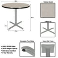 thumbnail image 3 of Hampden Furnishings Bennet Collection Steel Frame 36" Round Top, X Base, 30" Height, Cafe Table Grey Frame/Grey Nebula Top, 3 of 5