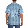 thumbnail image 3 of Lsque Bluey print Men's Cuban Collar Short Sleeve Shirt Summer Beachwear Casual Button Down Fashionable Vacation Leisure Shirt-Small, 3 of 7