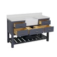 thumbnail image 3 of Charlotte 60" Single Farmhouse Bathroom Vanity with Marine Gray Cabinet and Quartz Top, 3 of 7