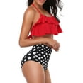 thumbnail image 2 of TOPGOD Parent-child Bikini Set Mom and Girl Ruffle Halter Vest and Dot High Waist Shorts Swimsuit, 2 of 7