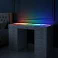 thumbnail image 2 of Impressions Vanity SlayStationRadiant  Plus 2.0 Vanity Table with RGB Light, Clear Glass TableTop, 2 of 4