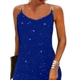 thumbnail image 3 of DYMADE Women Solid Color Sparkle Hot Diamond Golden Chain Sling Sexy Party Dress, 3 of 4