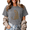 Grey-1, variant on Women's Vintage Washed Sitting Leopard Graphic Tee Summer Casual Crewneck Top