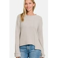 thumbnail image 2 of Zenana Asymmetric Hem Drop Shoulder Sweater - Rosa Apparel, 2 of 3