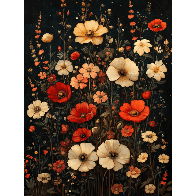 Qisvanset 12x16 Inch With Frame 2D Flat Wall Art William Morris Vintage Floral Religious Home Gift Decor