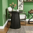 thumbnail image 5 of Rustic Farmhouse Round Pedestal Side Table, Octagonal Base, Water/Scratch-Resistant Wood Grain for Living Room/Bedroom, 5 of 6