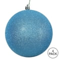thumbnail image 3 of Vickerman 4.75" Turquoise Glitter Ball Ornament, 4 per Bag, 3 of 5