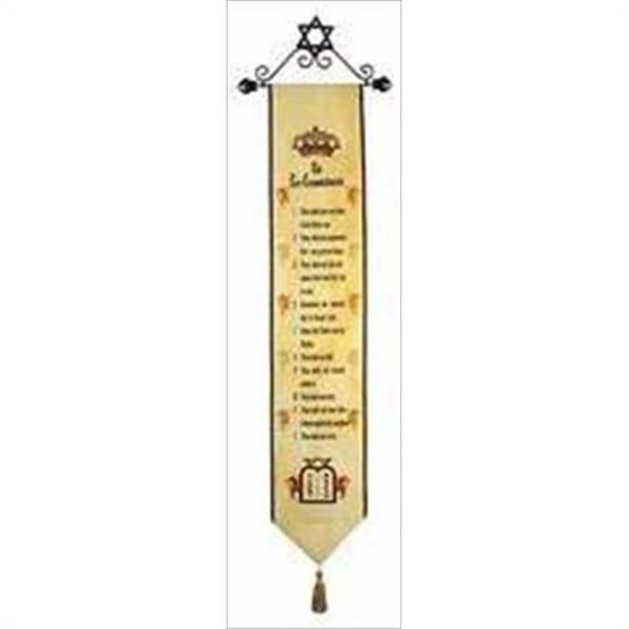 Holy Land Gifts 106649 Banner Ten Commandments With Star Of David Hangr 12 In.
