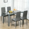 thumbnail image 2 of HOMCOM Dining Table Set for 4, Rectangular Glass Kitchen Table With Chairs, 2 of 10