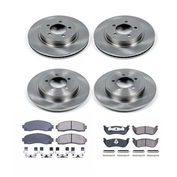 Ultimate Brakes Front and Rear Ceramic Brake Pad and Rotor Kit with Hardware WM81423