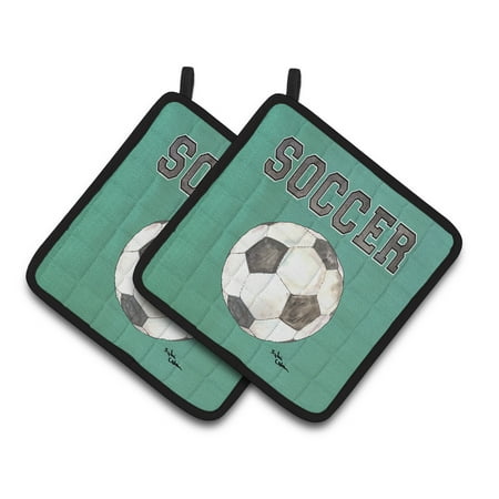 

Carolines Treasures 8484PTHD Soccer Pair of Pot Holders 7.5HX7.5W multicolor