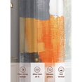 thumbnail image 5 of Burnt Orange Grey Sheer Curtains 108 Inch Length 2 Panels Set, Abstract Geometric Oil Painting Modern Voile Window Treatment Semi Sheer Long Curtains Drapes for Bedroom/Living Room/Kitchen 52"x108"x2, 5 of 7