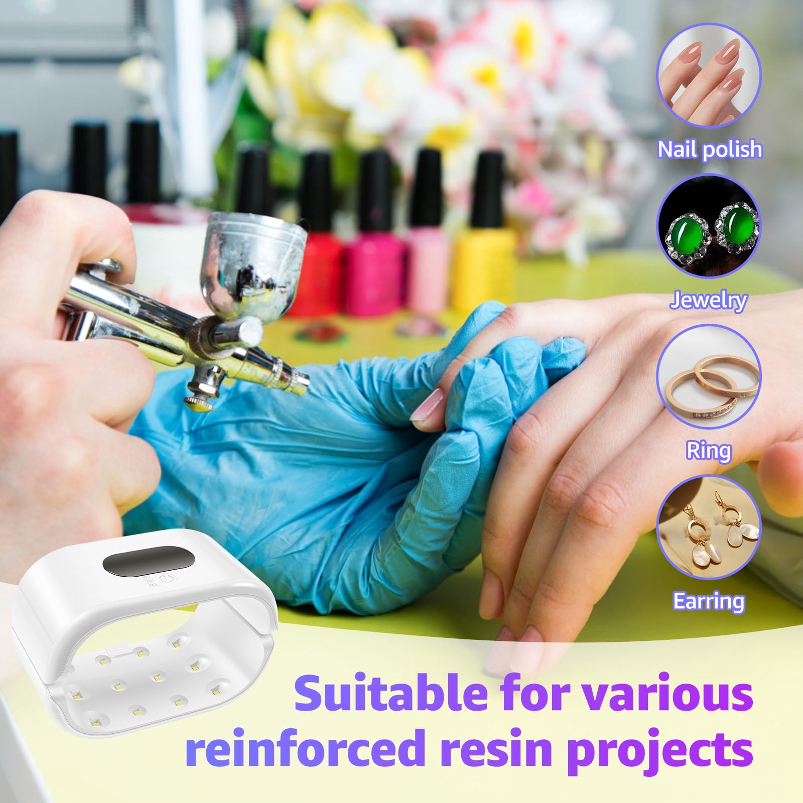 UV Light for Resin Large Double-Sided Light with UV Flashlight 2-in-1 Detachable Resin Curing Machine 3-Speed Digital Display 36w Fast Curing Lamp for Crafts Jewellery Making