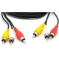 thumbnail image 2 of Cable compuesto de audio/video RCA de 3 metros (10 pies) para DVD/VCR/SAT, conectores amarillos/blancos/rojos, 3 machos a 3 machos., 2 of 5