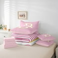 thumbnail image 5 of Homewish Cartoon Cute Monogrammed Bedding Comforter Set 7pcs, Pink Bow-tie Letter B Queen Bedding Sets, Teens Kids Girls Reversible Queen Sheet Sets, Breathable Home Decor, 5 of 7