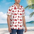 thumbnail image 3 of Pofeuu Strawberry Print Hawaiian Shirt for Men Sleeves Casual Button Down Summer Beach Dress Shirts T-Shirts,Large, 3 of 7