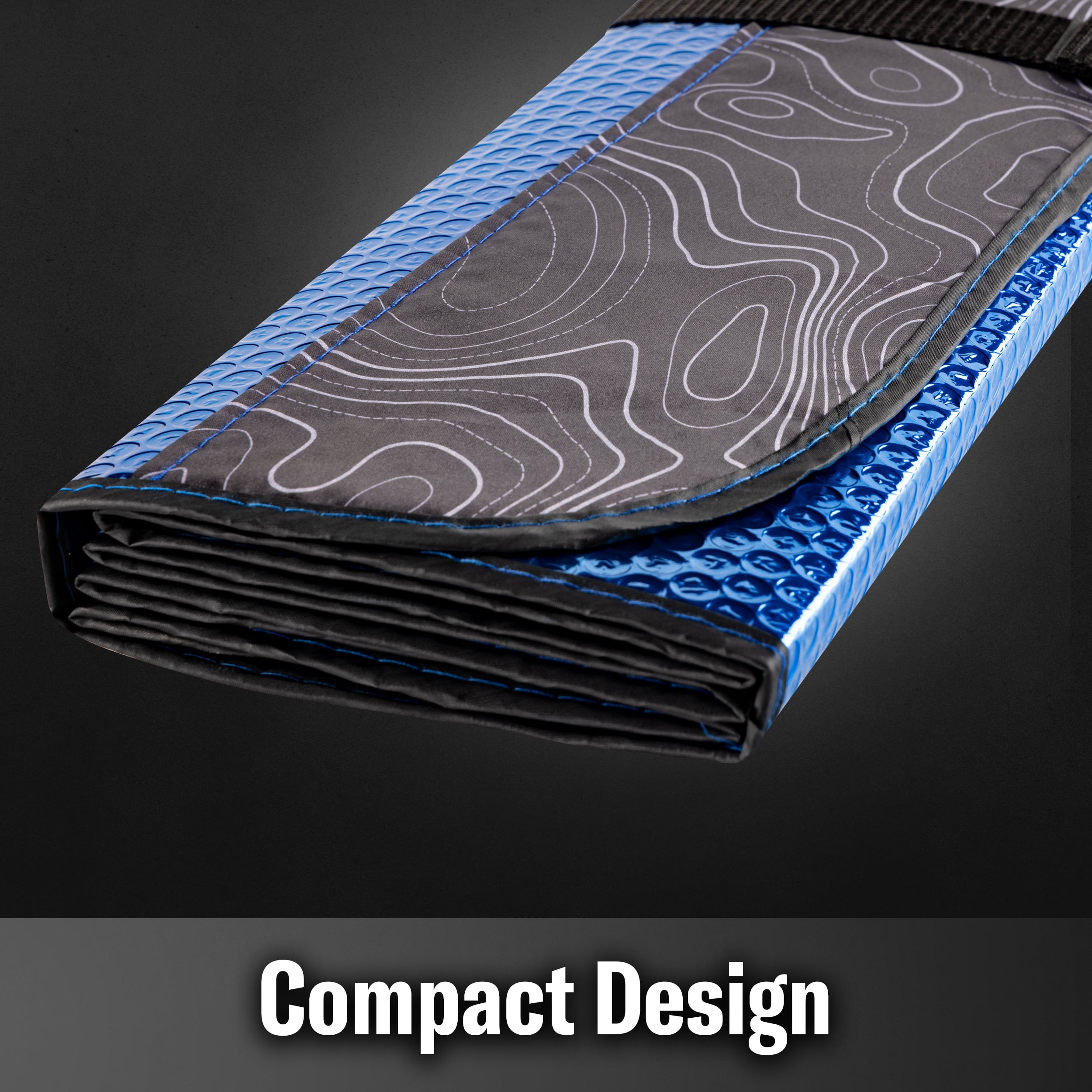 Custom Accessories Vision Blue Arctic Terrain Accordion Sunshade for Automotive Window Shades