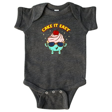 

Inktastic Cupcake Funny Cake it Easy Gift Baby Boy or Baby Girl Bodysuit