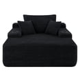 thumbnail image 5 of Leumius Boneless Couch, Lounge Chair corduroy with Wide Armrest & Throw Pillows, Cozy Boneless Sleeper Sofa Bed Armchair with Cup Holder for Living Room, Bedroom, No Assembly Required,Black, 5 of 9