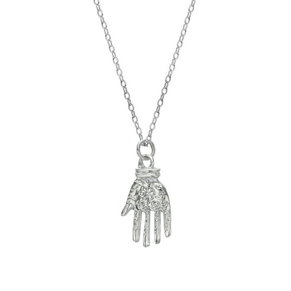 Sterling Silver Henna Hand Pendant Necklace, 18"