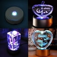thumbnail image 2 of 7 Color LED Light Rotating Crystal Display Base Stand Holder with AC US Adapter Silver, 2 of 9