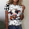 thumbnail image 5 of Camisetas de manga corta con estampado de vaca lechera en blanco y negro 3D para mujer, camisetas de animales bonitos, Tops de verano, nueva tendencia, ropa femenina, 5 of 5