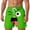 Green, variant on Mens Casual Shorts Funny Cartoon Face Print Short Pants with Drawstring Breathable Summer Board Shorts for Men Black L