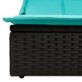 thumbnail image 5 of vidaXL Double Sun Lounger with Canopy and Cushions Black Poly Rattan, 5 of 5