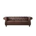 YOCWO Faux Leather Couches Set for Living Room, 3 Piece Sofa with Including Three Seat Sofa, Loveseat and Single Chair for Apartment Furniture Set (Brown)