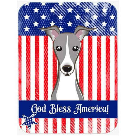 

God Bless American Flag with Italian Greyhound Glass Cutting Board- - Large